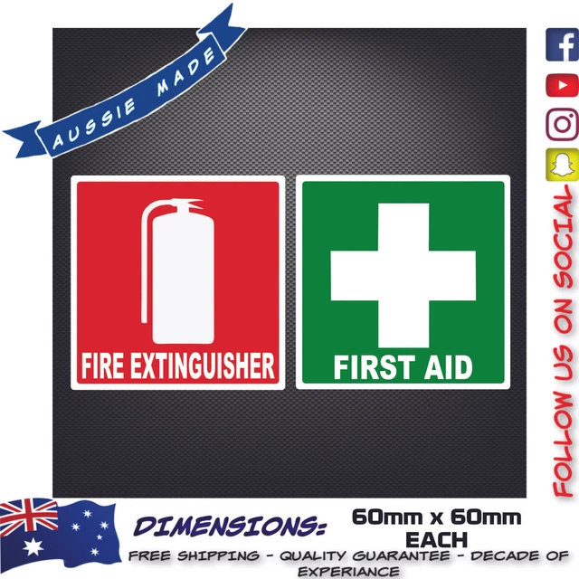 FIRE FIRST AID Sticker Decal 4x4 Truck Ute Van 4WD For Hilux Ranger ...