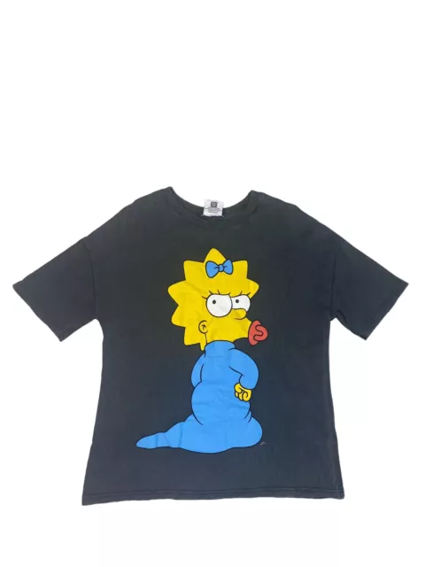 ZARA Mens The Simpsons Black Short Sleeve T-Shirt Size Small Maggie Simpson Top