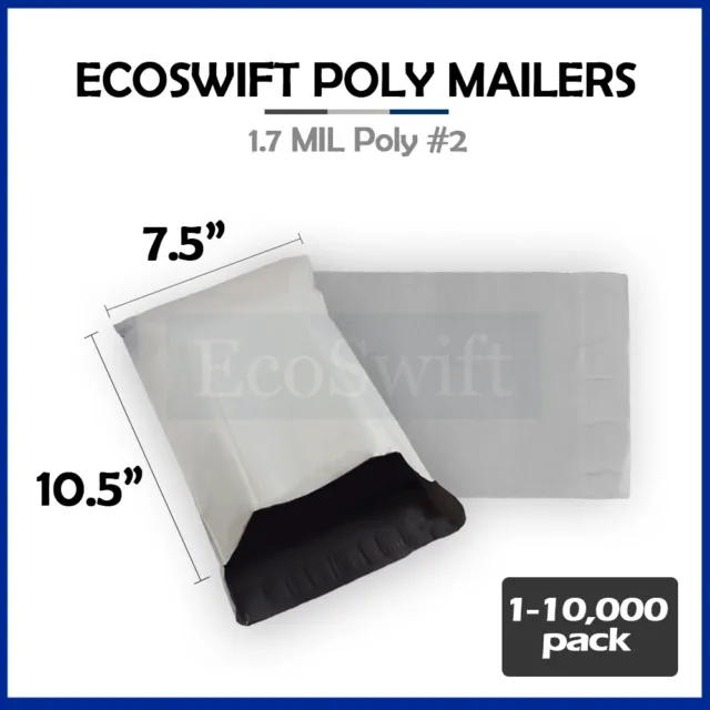 1-10000 7.5x10.5 "EcoSwift" Poly Mailers Envelope Plastic Shipping Bags 1.70 MIL