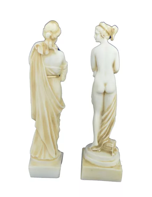 Artemis und Sappho Skulptur klein gealterte Statue Set 3