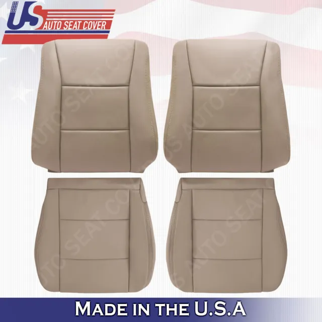 For 1998 to 2007 Toyota Land Cruiser Front Driver & Passenger Leather Covers Tan