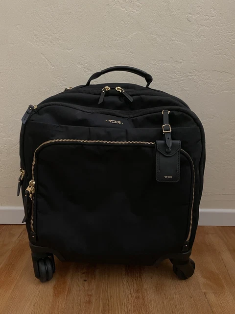 Tumi Voyageur Oslo Luggage Carry-on Black Nylon 4 Wheeled Spinner Brief Bag