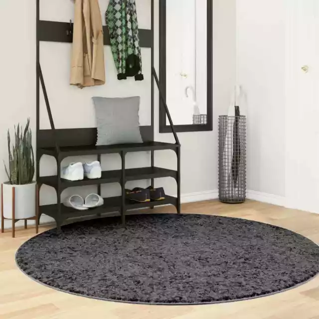 Rug Short Pile Soft and Washable Floor Mat Area Anthracite vidaXL