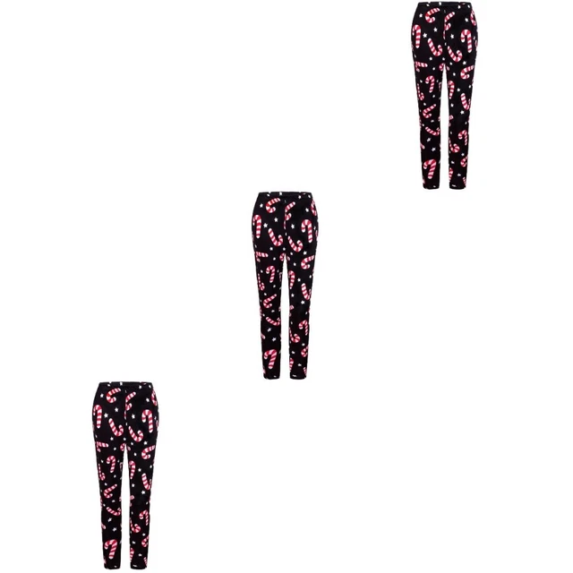 3 PCS Femmes Pantalon mince imprimé avec pantalon d'impression de taille haute