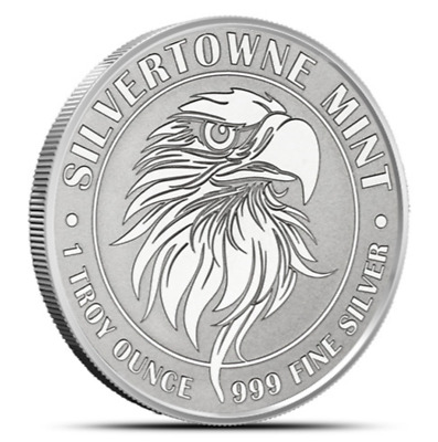 Silvertowne Mighty Eagle 1 oz .999 Fine Silver Round - BU - IN STOCK!!