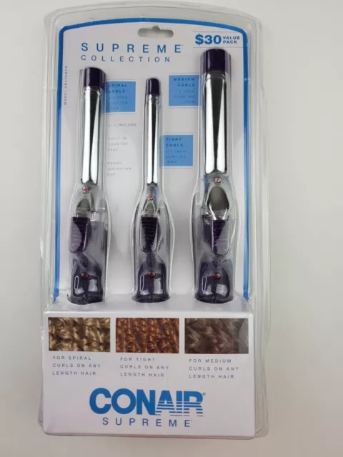 Paquete Combo de Hierro Curling Conair Supreme, 1/2", 3/4" y 1", Juego de 3