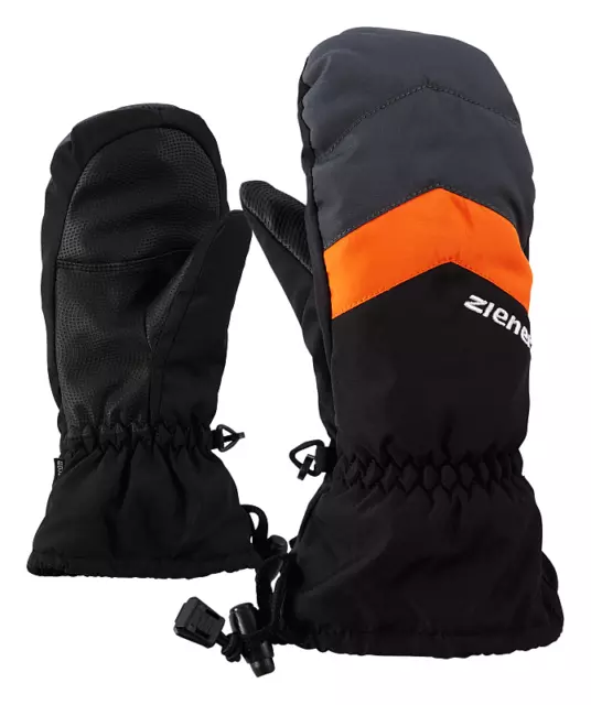 Ziener Junior Ski faustlinge LETTERO AS 5,5 Schwarz Grau 134 AquaShield Mitten