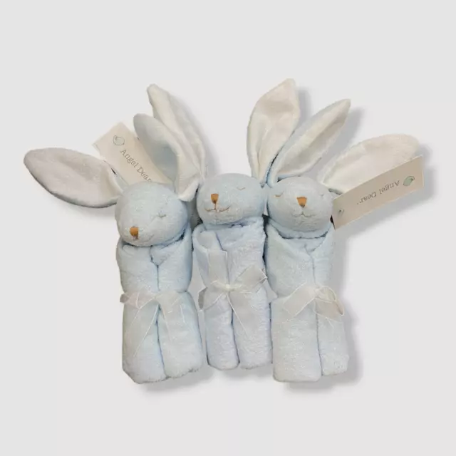 $48 Angel Dear Blue Bunny Three Of A Kind Blankie Set 3-Piece Set