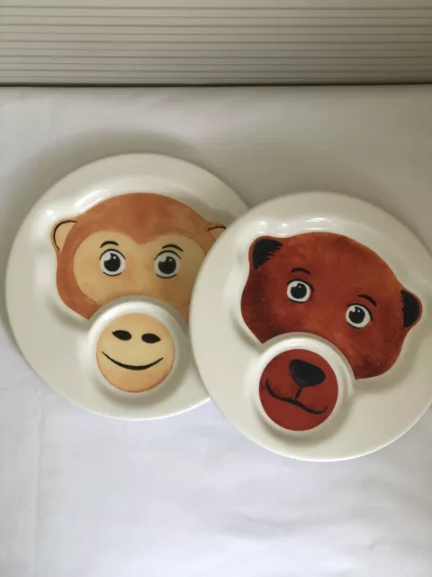 Villeroy And Boch Monkey And Bear Animal Friends Plate collection With Dividers