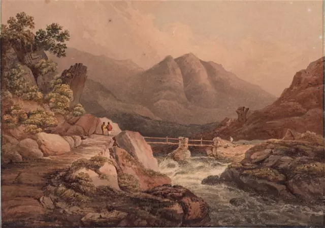 Near Beddgelert Wales - Watercolour Painting - S. M. Seddon 1822 - 19th Century