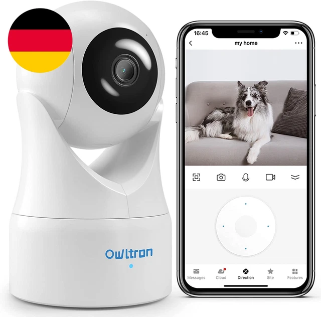 Owltron Überwachungskamera Innen, 1080P 360° Schwenkbare Babyphone Mit Kamera, H