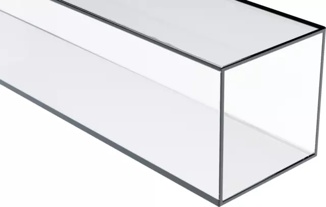 Acrylic Square Tube (Extruded) Clear, 1/4" ID x 3/8" OD x 72" Length (Pack of 2)
