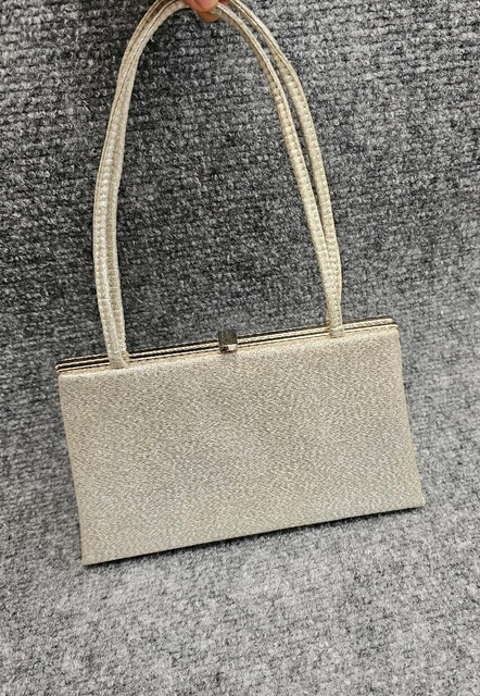 vintage metallic silver purse Bag small