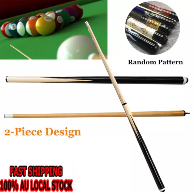 58" Billiard Pool Cue Snooker Stick Detachable High Quality Wooden 2-Section