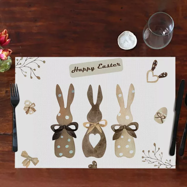 Rabbit Placemats European And American Placemats Cloth Easter Decorative
