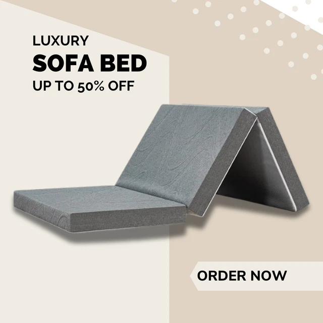 FOLDING MATTRESS KING 150x200x15cm Trifold Memory Foam £173.99