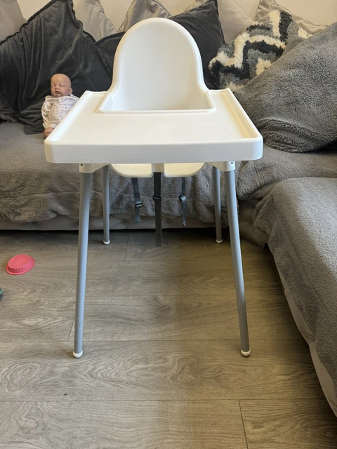 IKEA ANTILOP HIGH Chair with Tray - Silver/White ??4.00 - PicClick UK