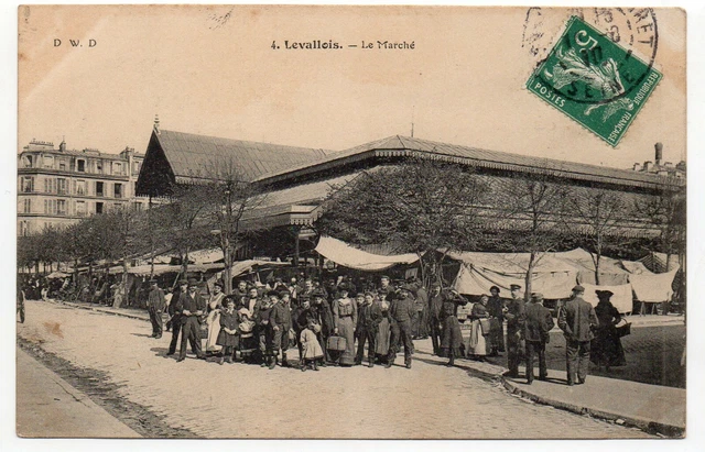 LEVALLOIS PERRET - Hauts de Seine - CPA 92 - the market - album brands