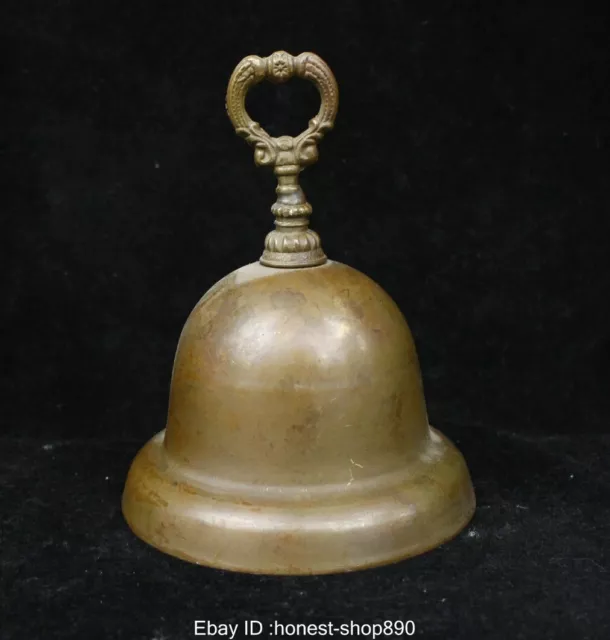 4.2" Old China Chinese Tibet Buddhism Temple Bronze Brass Bell Zhong