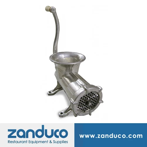 Omcan #32 Manual Meat Grinder Light Duty Cast Iron Tin-Plated Meat Mincer