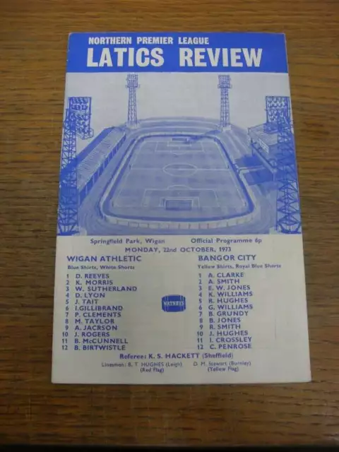 22/10/1973 Wigan Athletic v Bangor City