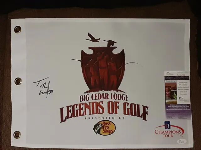 Tom Watson signed Legends of Golf flag JSA