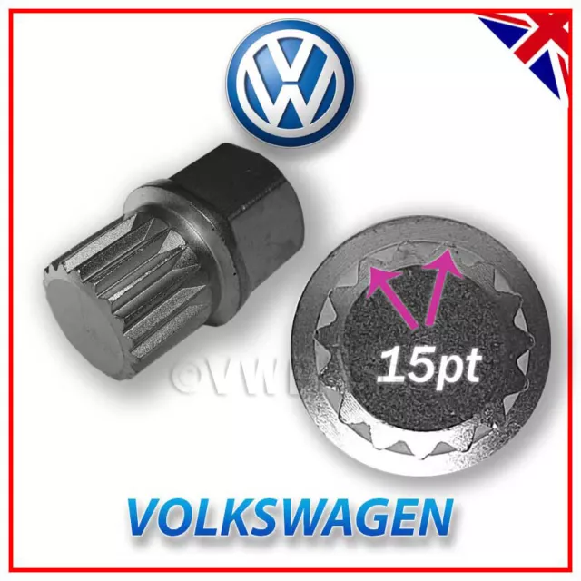 FOR VOLKSWAGEN SECURITY Master Locking Wheel Nut Key ABC4 15points