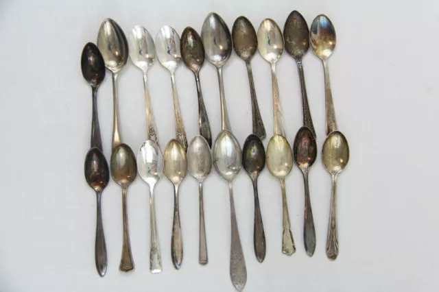 20x DEMITASSE SPOON FLATWARE SILVERPLATE LOT VINTAGE CRAFT REUSE REPURPOSE