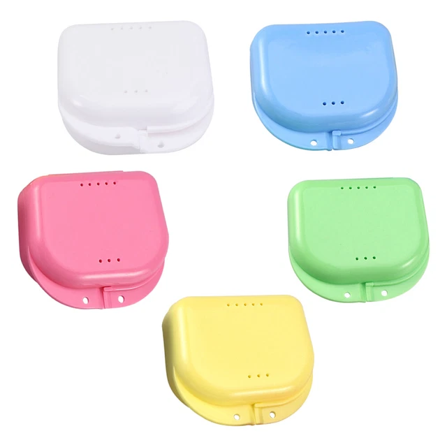 5-10X Mouthguard ContainerDental Orthodontic Retainer Denture Storage Case Box