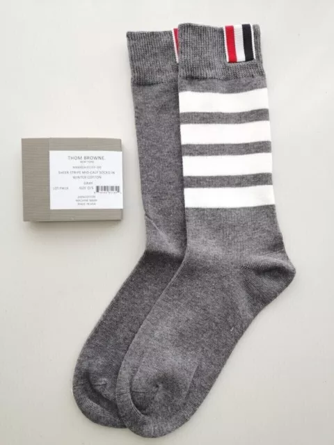 THOM BROWNE Women's Calf Socks Gray