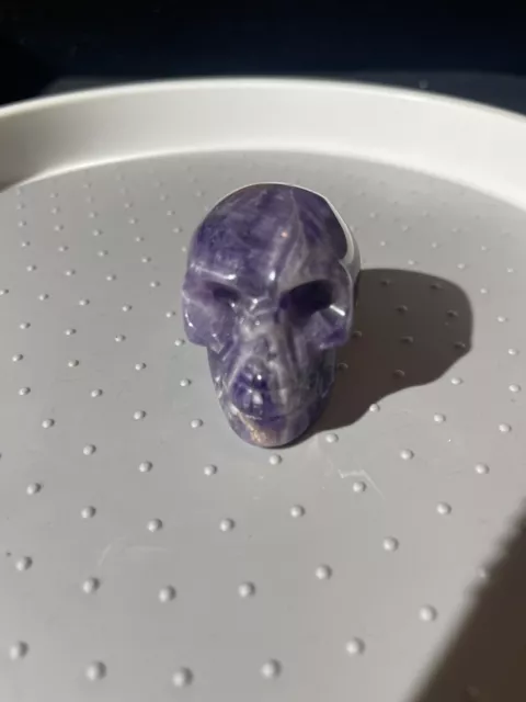 Crystal Skull, 2” Amethyst, Exquisite carving, 100gr