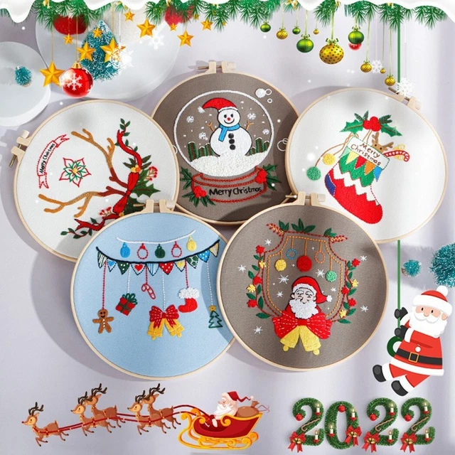 Weihnachten Stickerei Set DIY Material Tasche Kreuzstich Kit Anfänger Stickerei
