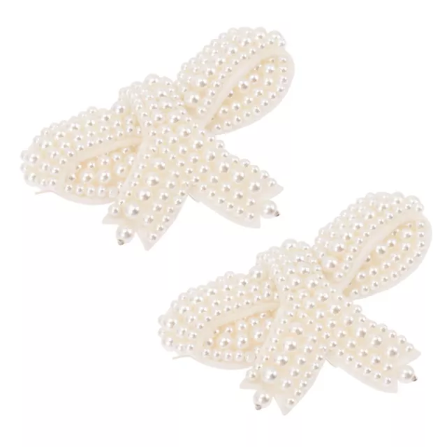 White Pearl Shoe Flower Miss Bowknot Embellishments Buttons