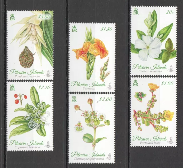 Ft161 2014 Pitcairn Islands Flora Flowers Michel 20 Euro #907-912 1Set Mnh