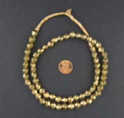 Cameroon Brass Bicone Beads 8x8mm African Large Hole 24 Inch Strand Handmade
