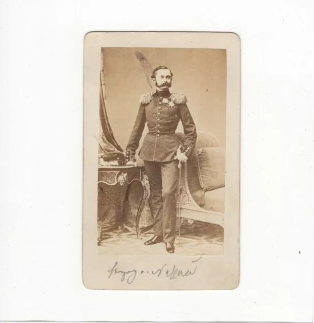 CDV Foto Soldat / Offizier / Adel / benannt - 1860er
