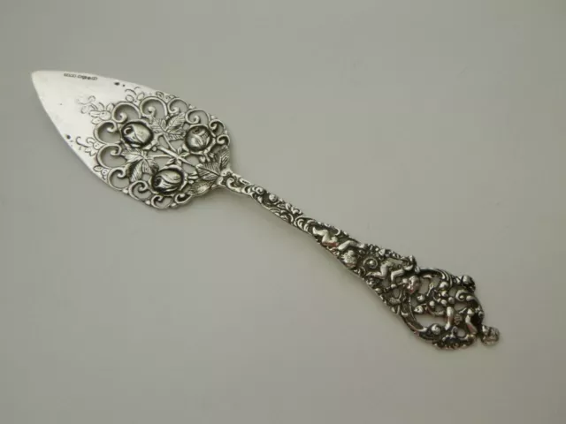 Swedish Silver Pastry Server Cherubs Roses 7 3/4" Gewe M