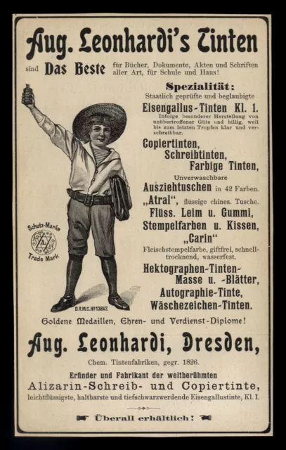 Alte Werbung Reklame 1903 Leonardi´s Tinten Tinte August Leonhardi Dresden