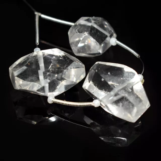 3 pièces cristal naturel Quartz rose Tourmaline rose rubis à facettes pour...