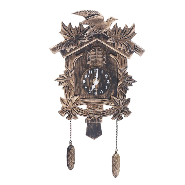 New Retro Wall Cuckoo Clock Quartz Vintage Swing Bird Hanging Decor Antique Gold