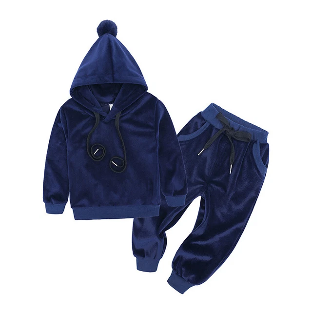 2 pezzi set di abbigliamento autunno bambini felpe con cappuccio + pantaloni ragazzi ragazze vestiti abiti caldi