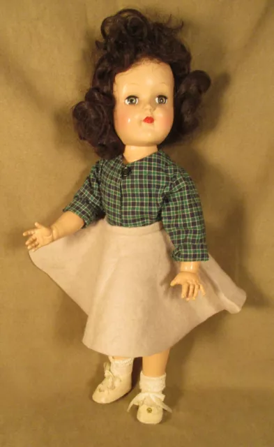 Vintage Ideal 15” Toni Doll  - P-91 - Pretty Brunette - in Skirt & Blouse