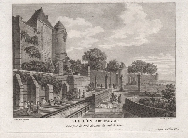 Laon Aisne Hauts-de-France vue gravure estampe engraving Kupferstich 1780 195999