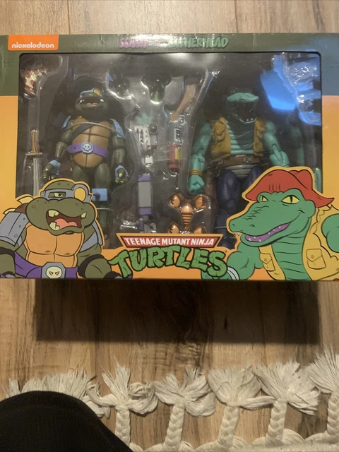NECA TMNT Teenage Mutant Ninja Turtles & Slash Leatherhead 2 Set Action Figure