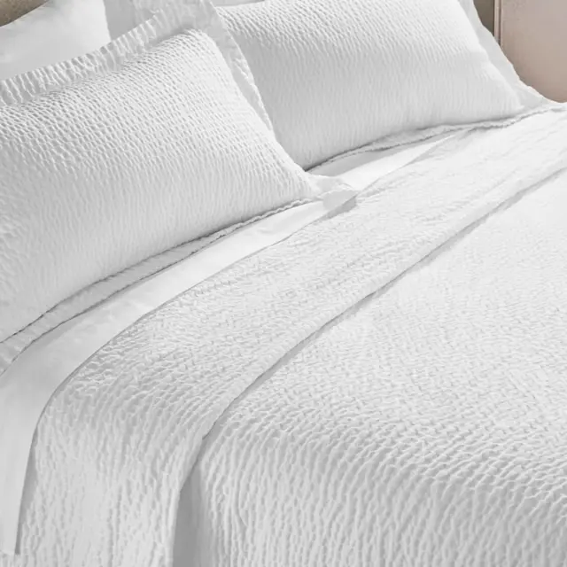 Textured Coverlet - Lightweight Coverlet with Wash-Activated Ripple Texture Excl