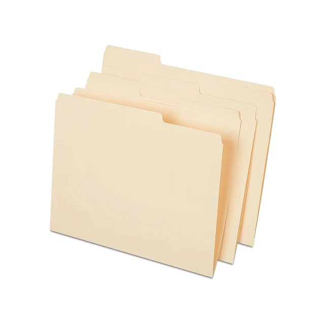 Staples file folders 3 tabs letter size manila 50 box 25775 541077 