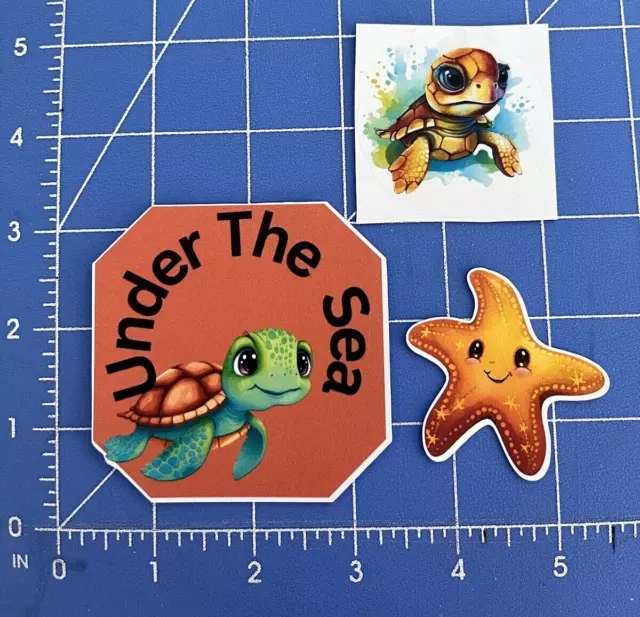 3 Pc Under The Sea Die Cuts And Sticker Paper Supplies Card Making Junk Journal