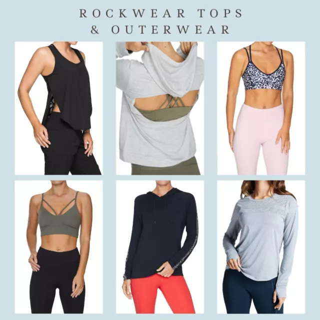 New Rockwear Tops Size 8, 10, 12 - 50% Off RRP Singlet T-shirt Sports Bra Hoodie 3