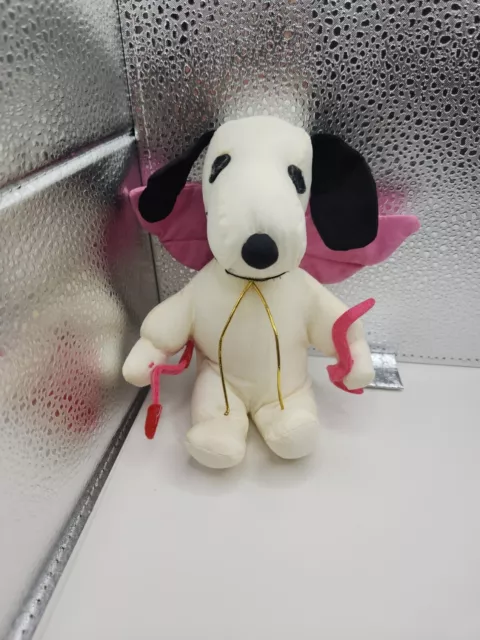 Vintage Plush SNOOPY Cupid Whitmans Peanuts Valentine's Day Bow & Arrow White 6"