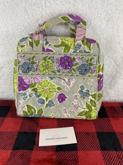 NWOT Vera Bradley Watercolor Floral Gray Travel Organizer Tech Case Cosmetic